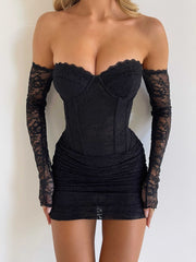 Letisha Long Sleeve Mini Dress Black