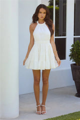 Daylight Brilliance Embroidered Mini Dress White